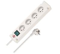Brennenstuhl Multiprise Bremounta 4 Prises avec Interrupteur (Bloc multiprises orientées à 90 degrés, œillets Porte-vis pour Fixation, 1,5 de câble H05VV-F 3G1,5) Blanche