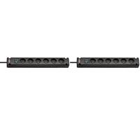 Brennenstuhl Multiprise BREMOUNTA Noire, 6 Prises, avec 3m de câble (Lot de 2)