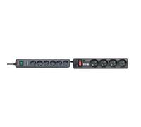 Brennenstuhl Multiprise ECO-Line Anthracite, 6 Prises, avec parasurtenseur et 1,4m de câble (13.500A) & Eaton Multiprise/Parafoudre - Eaton Protection Strip 4 FR - PS4F - 4 Prises FR - Noir
