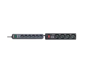 Brennenstuhl Multiprise ECO-Line Anthracite, 6 Prises, avec parasurtenseur et 1,4m de câble (13.500A) & Eaton Multiprise/Parafoudre - Eaton Protection Strip 4 FR - PS4F - 4 Prises FR - Noir