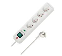 Brennenstuhl Multiprise Eco-Line – Parasurtenseur 13500A, Interrupteur, Prises 45°, 1,4 m Blanche