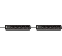Brennenstuhl Multiprise ECOLOR Noire, 5 Prises, avec 1,5m de câble (Lot de 2)