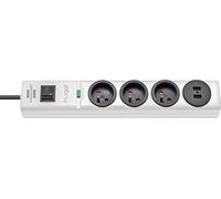Multiprise Parafoudre avec 3 Prises et 2 Ports USB Hugo 2m Blanc