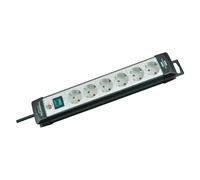 Brennenstuhl Multiprise 1951560101 Premium-Line Gris Clair/Noir 6 prises câble 5 m avec fixation