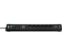 Brennenstuhl Multiprise Premium-Line avec Ports USB A, parasurtenseur 60000A, Filtre, Interrupteur, 6 Prises (2 Ports USB A 5V/3,1A, Voyant, Guide-câbles, 3m H05VV-F, fabriqué en France) Noir