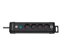 Brennenstuhl Multiprise Premium Plus – 4 prises avec interrupteur – 1.8 m – Noir
