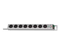 Multiprise Parasurtenseur avec 8 Prises Universelles Super-Solid Argent