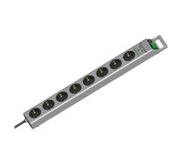 Brennenstuhl Multiprise Super-Solid – Parasurtenseur 13.500A, 8 prises, argent, 2,5 m
