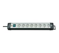 Brennenstuhl 1951580100 Prolongateur Multiprise Premium-Line 8 Prises, Noir/Gris Clair, 3 m
