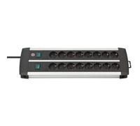 Brennenstuhl Premium-Alu-Line Technique 16 prises Duo noir 3m H05VV-F 3G1,5 prises commutables par 8