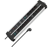 Brennenstuhl Bloc multiprise Premium-Protect-Line 1392000232 – 14 prises, 3 m, 2 USB, Argent/Noir