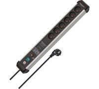 BRENNENSTUHL Premium Protect-Line PDU, 6 prises, 3m, argent/noir, avec interrupteur et protection antisurtension