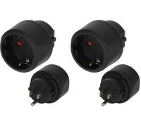 Brennenstuhl Prise de Voyage/Adaptateur de Voyage (Adaptateur de Prise de Voyage pour Prise américaine et Prise européenne) 15 am| Max 1875 W, Noir (Lot de 2)