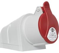 Brennenstuhl Prise électrique industrielle murale CEE à 5 pôles, prise industrielle 400 V/32 A avec couvercle pour utilisation en extérieur, idéale pour une utilisation en plein air, chantiers,