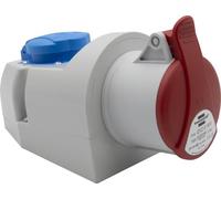 Brennenstuhl Prise murale électrique CEE 400 V/16 A 5 pôles + Schuko, prise industrielle couvercle, intérieur/extérieur, atelier, garage