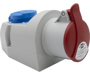 Brennenstuhl Prise murale électrique CEE 400 V/16 A 5 pôles + Schuko, prise industrielle couvercle, intérieur/extérieur, atelier, garage
