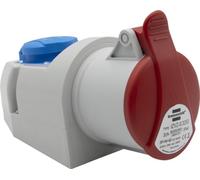 Brennenstuhl Prise murale électrique combinée avec prise CEE 400 V/32 A à 5 pôles + prise type F (Schuko), prise industrielle avec couvercle, utilisation intérieure/extérieure, atelier, garage,