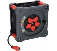 Brennenstuhl Professional KA 3200 Cube De Chantier 5 Prises Enrouleur De Câble H07RN-F 3G2.5 - IP44 - 33m - Noir
