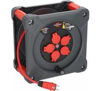 Brennenstuhl Professional KA 3210 Cube De Chantier 5 Prises Enrouleur De Câble H07BQ-F 3G2.5 - IP44 - 33m - Rouge