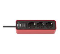 Brennenstuhl Prolongateur multiprise Ecolor 3 prises rouge/noir avec interrupteur - 1153230070