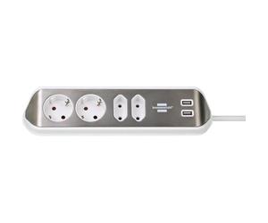 Brennenstuhl Prolongateur multiprise estilo avec fonction de charge USB / blanc - 1153590420