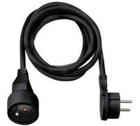 brennenstuhl rallonge électrique 3m avec fiche plate (câble h05vv-f 3g1,5, ip20), noir Noir G