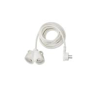 BRENNENSTUHL Rallonge electrique 2m avec fiche plate et prise double -IP20. type de cable H05VV-F 3G1.5-. Blanc