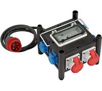 Brennenstuhl Répartiteur de Courant de Construction Compact BSV 3 IP44 en Caoutchouc avec disjoncteurs automatiques certifiés et Interrupteur de Mise à la Terre FI de Type B (câble RN de 2 m