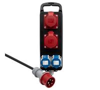 BRENNENSTUHL Répartiteur de Courant Portable BSV P CEE 400 V/16 A, fabriqué en Autriche, 1151495141, Prise CEE et 4 Prises CEE, Montage Mural, câble de 2 m, IP44