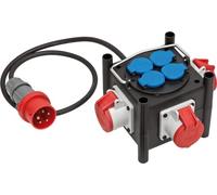 Brennenstuhl séparateur de Puissance en Caoutchouc Compact (câble 1m, 3X CEE 400V/16A, 4X 230V/16A, pour Une Utilisation sur Les Chantiers de Construction et pour Un Usage extérieur Permanent,