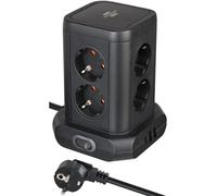 Brennenstuhl Steckdosenturm 8fach mit 2xUSB A,1xUSB C,black