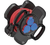 brennenstuhl X-Gum Rubber Cable Reel IP44 10m H07RN-F 3G1.5 - Rouleau de rallonge - Prises de sortie : 3 - 10 m cordon - noir
