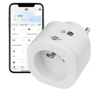 Brennenstuhl Prise intelligente Wi‑Fi WA 3000 XS01, 2,4 GHz 3000W IPX2 Type E Alexa/Google Blanc