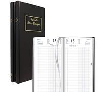 BREPOLS - 1 Agenda Journalier de la Banque Long JUPITER en 2 Volumes - Couverture Lima Noire - Janvier 2027 à Décembre 2027 - Dimension 15 x 33 cm