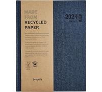 BREPOLS - 1 Agenda Semainier Eco Vintage Kazar - Janvier 2027 à Décembre 2027 - Dimension 17 x 22 cm - Couverture Rigide Bleu ou Marron