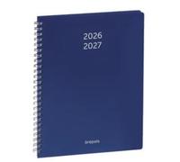 Brepols - 1 Agenda Semainier Prévision - 12 Mois - Polypro Spiralé Bleu - Août 2026 à Août 2027 - Format 17 x 22 cm - 4 Langages