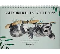 Brepols - 1 Calendrier Planning Familiale Année 2022 Pour 5 Membres - Format 31 x 22 cm