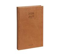 BREPOLS - Agenda Journalier SATURNUS - 16 Mois Septembre 2026 à Décembre 2027 - Couverture Rigide Marron Clair - Format : 14 x 22 cm - 4 Langages