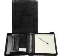 Brepols - Porte-documents A4 avec fermeture éclair, bloc-notes 4 anneaux inclus, noir