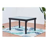 Concept Usine - Salon de jardin Brescia - Table extensible + 6 fauteuils alu/toile PVC - Gris