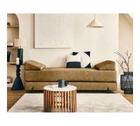 Brescia - banquette 3 places convertible en tissu velours relief - Jaune