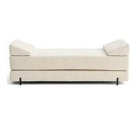 Bestmobilier Canapé convertible 3 places Brescia en tissu velours relief Beige