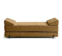 Best mobilier Banquette 3 places convertible Brescia tissu velours relief Jaune