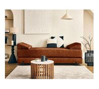Brescia - banquette 3 places convertible en tissu velours relief - Terracotta