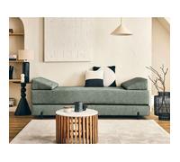 Bestmobilier Canapé convertible Brescia 3 places en tissu velours relief Vert