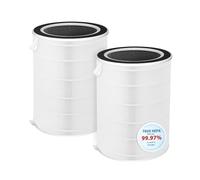 BreshAir NDAP-01 NDAP-02 Lot de 2 filtres de rechange compatibles avec les purificateurs d'air HEPA Hestom True HEPA à charbon actif, comparé à la pièce # VK-6052