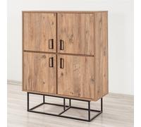 Bresov buffet industriel en bois et métal - 4 portes - 8 rangements