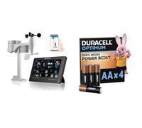 Bresser ClearView Station Météo Sans Fil Avec Wifi Et Capteur Extérieur Pro 7 En 1 (Vent, Humidité De L’air, Température, Précipitations, Niveau UV + Duracell Optimum lot de 4 AA