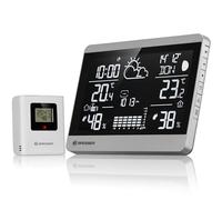 Bresser ClimateTemp NDH-NEO Station météo sans fil avec capteur extérieur, affichage de la température et de l'humidité, prévisions météorologiques, avertissement gel, paysage, argenté/noir