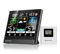 Bresser MeteoTemp BF Station météo sans fil avec écran tactile, capteur extérieur sans fil, pression atmosphérique, prévisions météo, indicateur de température ambiante, température, humidité et